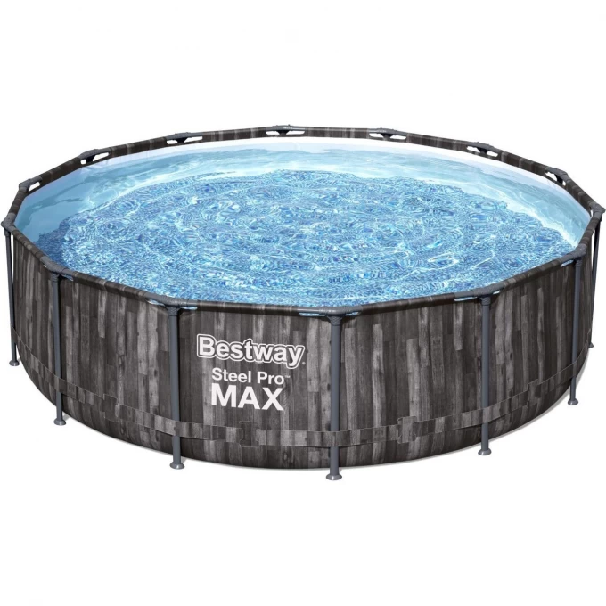 Каркасный бассейн BESTWAY STEEL PRO MAX 427х107см, 13030л + фильтр-насос 3028 л/ч, тент, лестница 5614Z BW