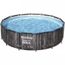 Каркасный бассейн BESTWAY STEEL PRO MAX 427х107см, 13030л + фильтр-насос 3028 л/ч, тент, лестница 5614Z BW